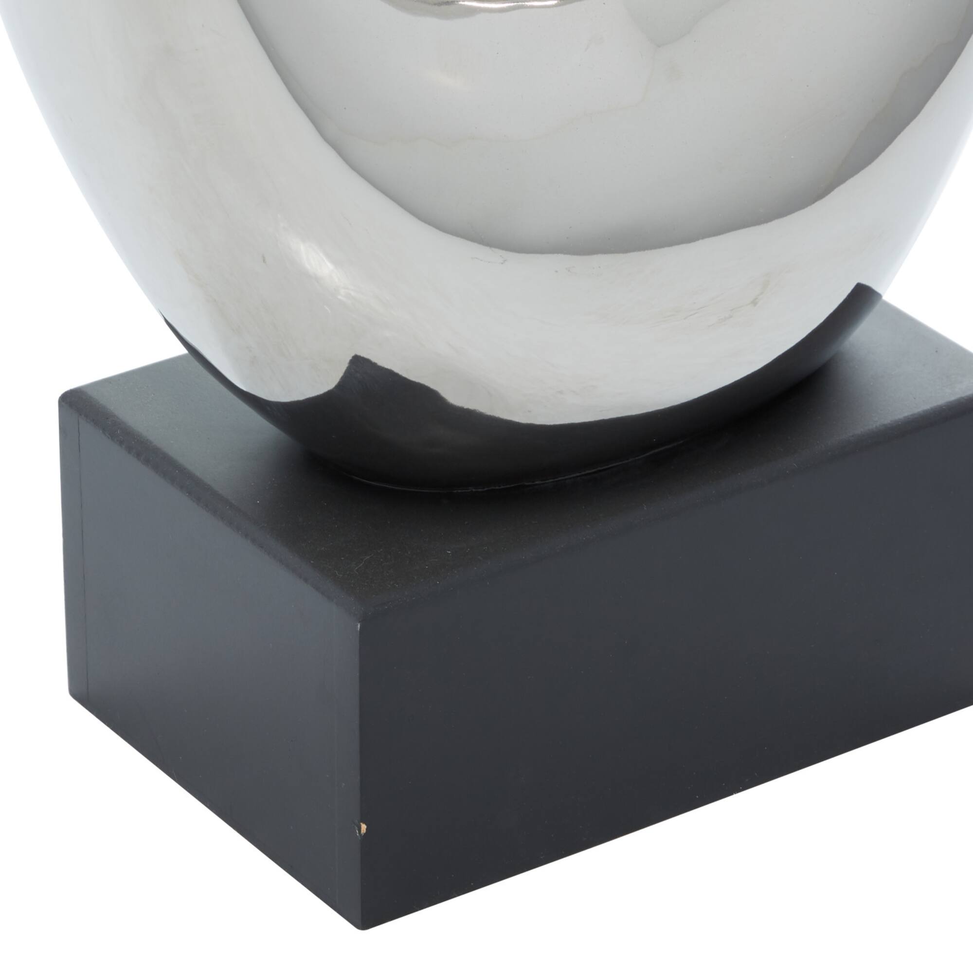 21" Silver Modern Abstract Sculpture